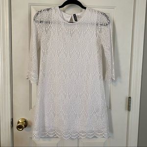 H&M White Crochet Lace Dress XS